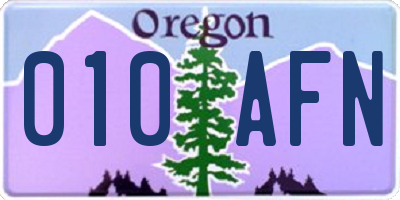 OR license plate 010AFN