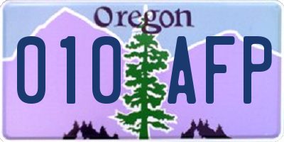 OR license plate 010AFP