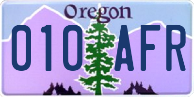 OR license plate 010AFR