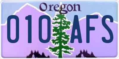 OR license plate 010AFS