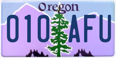 OR license plate 010AFU