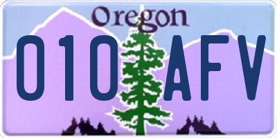 OR license plate 010AFV