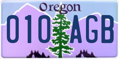 OR license plate 010AGB