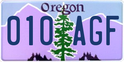 OR license plate 010AGF