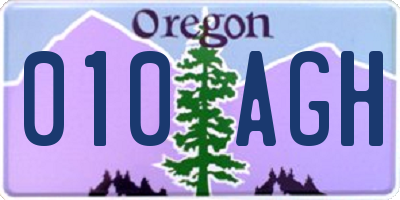 OR license plate 010AGH
