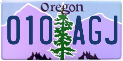 OR license plate 010AGJ