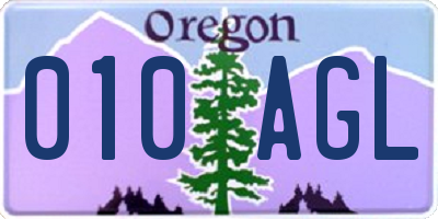 OR license plate 010AGL