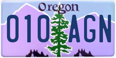 OR license plate 010AGN