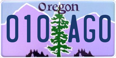 OR license plate 010AGO