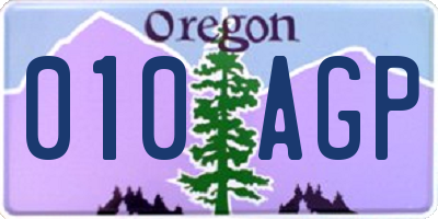 OR license plate 010AGP