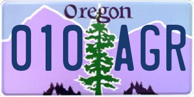 OR license plate 010AGR