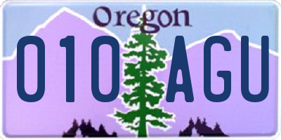 OR license plate 010AGU