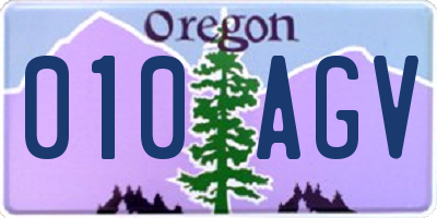 OR license plate 010AGV
