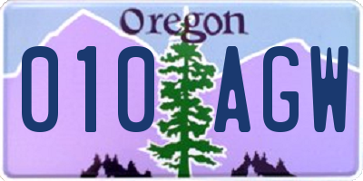 OR license plate 010AGW