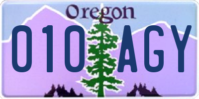 OR license plate 010AGY