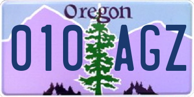 OR license plate 010AGZ