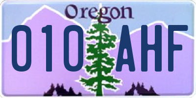 OR license plate 010AHF