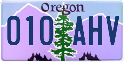 OR license plate 010AHV