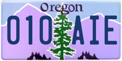 OR license plate 010AIE