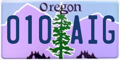 OR license plate 010AIG