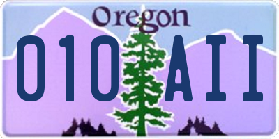 OR license plate 010AII