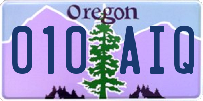 OR license plate 010AIQ
