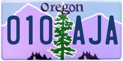 OR license plate 010AJA