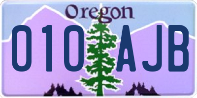 OR license plate 010AJB