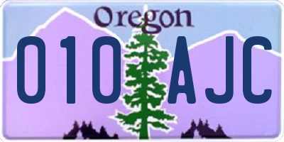 OR license plate 010AJC
