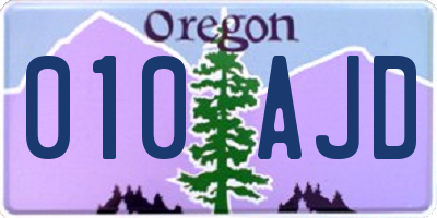 OR license plate 010AJD