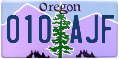 OR license plate 010AJF