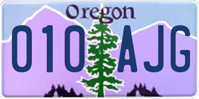 OR license plate 010AJG