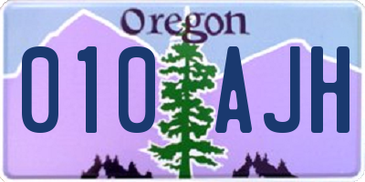 OR license plate 010AJH