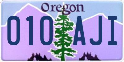OR license plate 010AJI