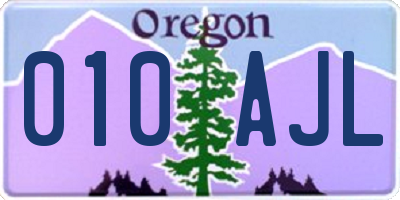 OR license plate 010AJL