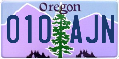 OR license plate 010AJN