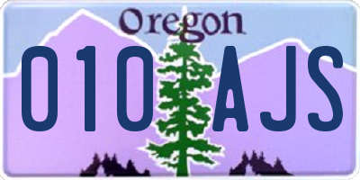 OR license plate 010AJS