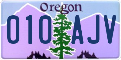OR license plate 010AJV