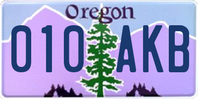 OR license plate 010AKB