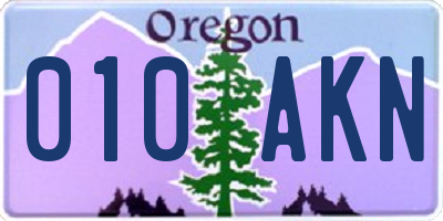 OR license plate 010AKN