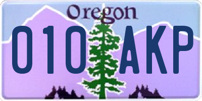 OR license plate 010AKP