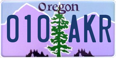 OR license plate 010AKR