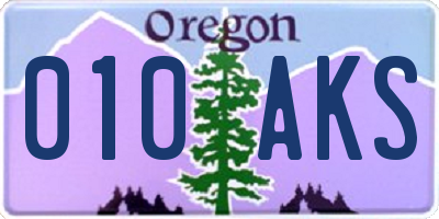 OR license plate 010AKS