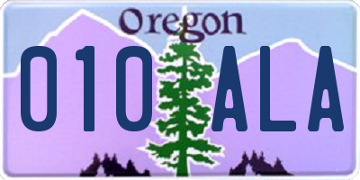 OR license plate 010ALA