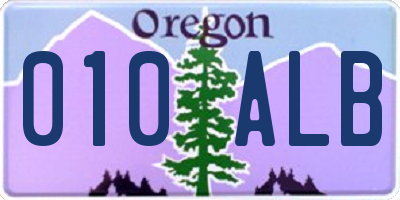 OR license plate 010ALB