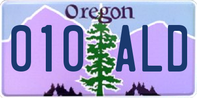 OR license plate 010ALD