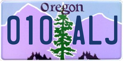 OR license plate 010ALJ