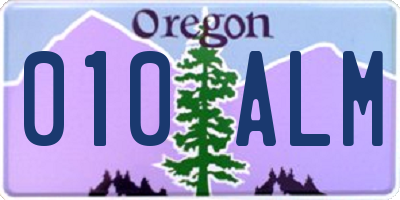 OR license plate 010ALM