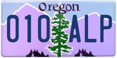 OR license plate 010ALP