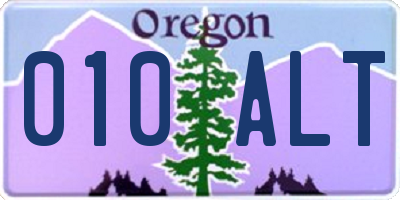 OR license plate 010ALT